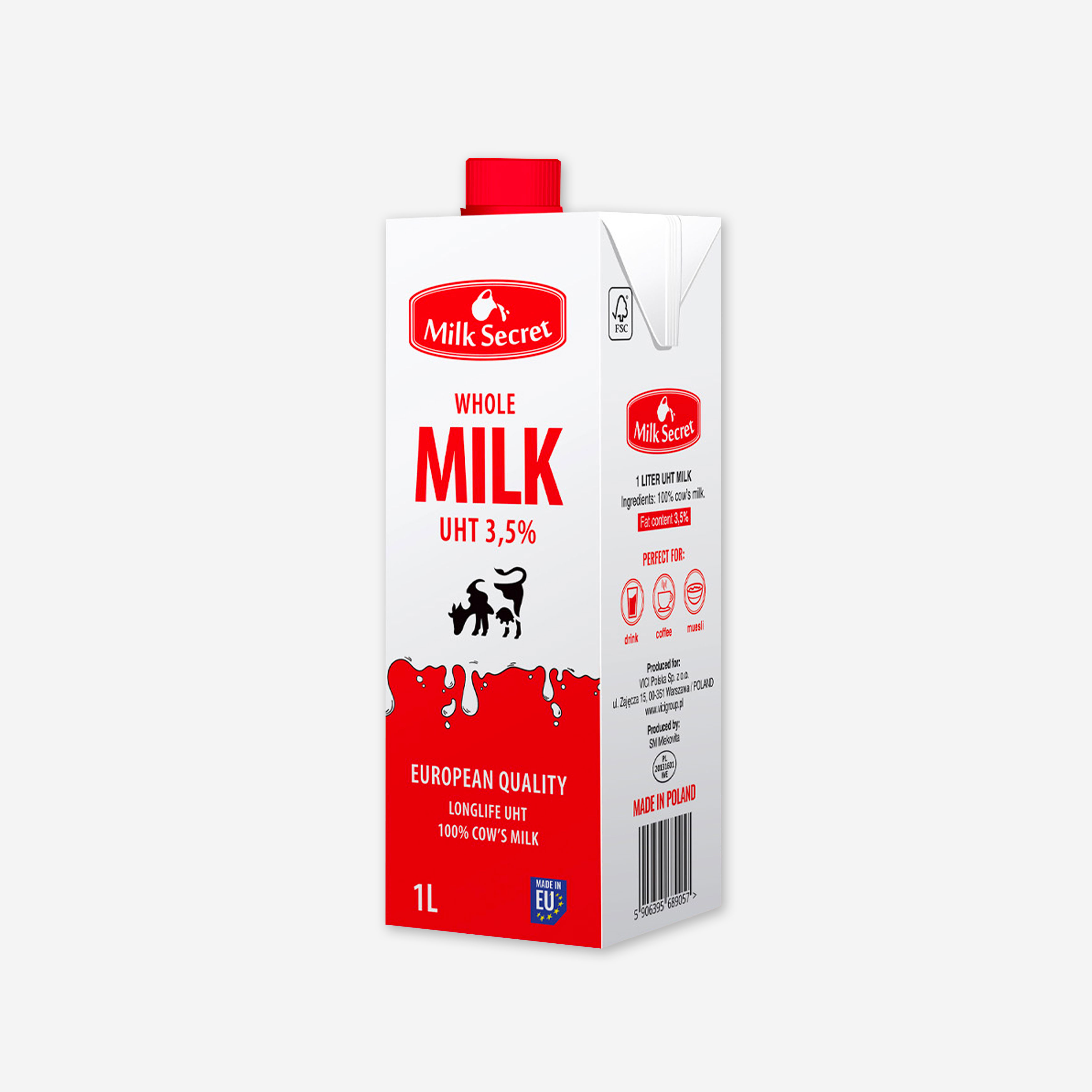 믈레코비타 밀크 시크릿 멸균우유 1L x 6개